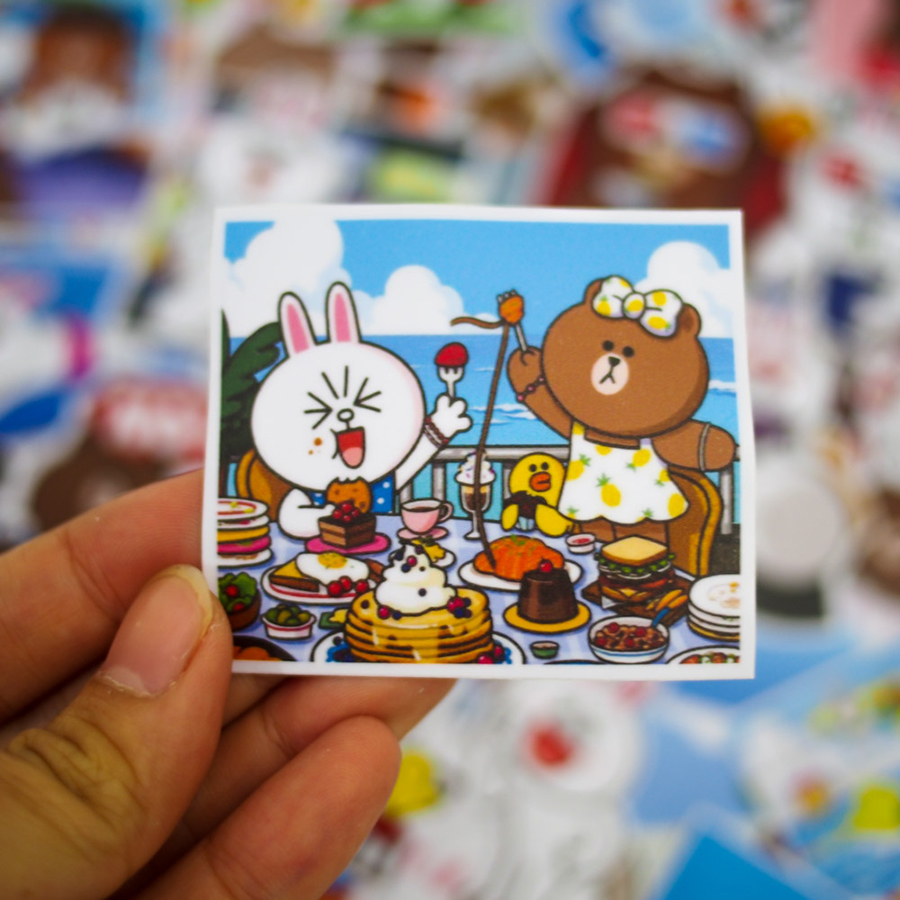 Set 100 Sticker - Brown and Cony