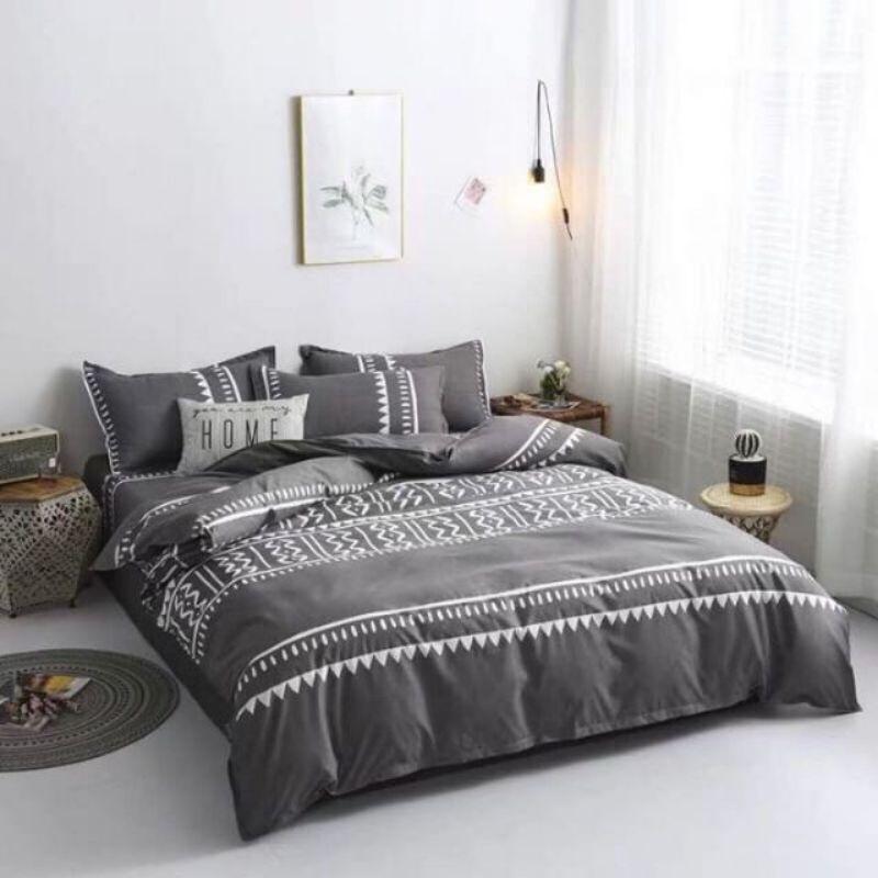 Bộ chăn ga gối cotton fly nhập khẩu họa tiết thổ cẩm