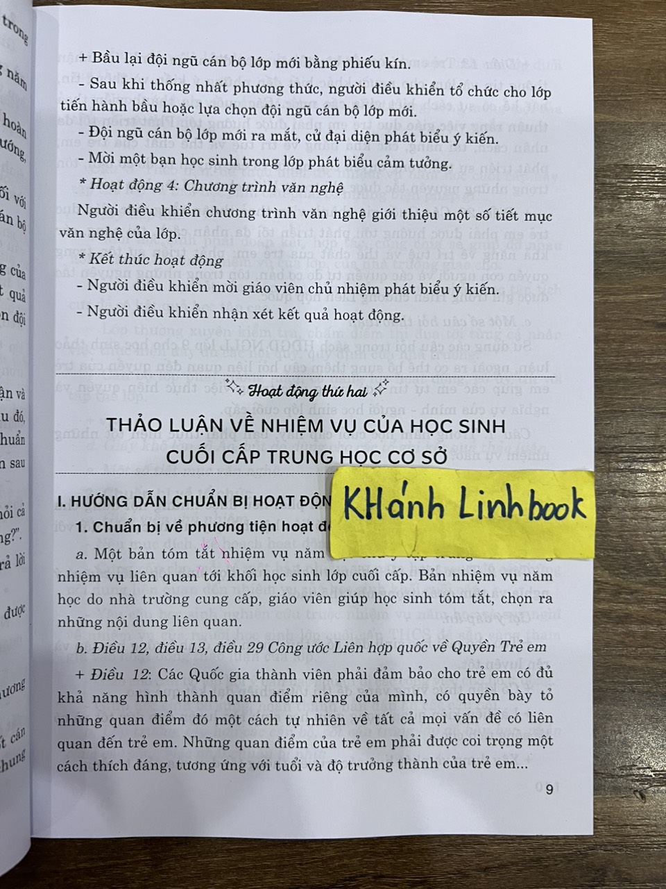 Sách - Hướng Dẫn Thực Hiện Hoạt Động Giáo Dục Ngoài Giờ Lên Lớp 9 (Theo Chương Trình Giáo Dục Phổ Thông Mới)