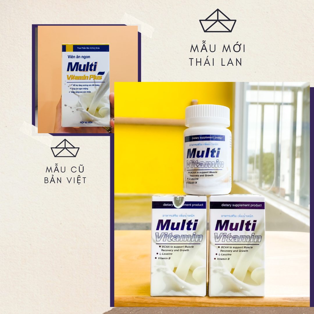 [Mẫu Mới Bản Thái Lan] Tăng Cân Multi Vitamin Plus 30 viên, Cải thiện cân nặng, hỗ trợ ăn ngủ ngon, tăng cường đề kháng