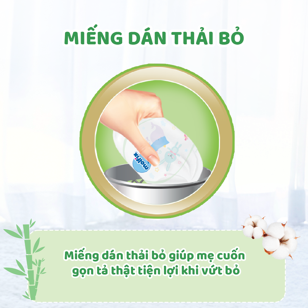 Tã/bỉm quần Molfix Thiên nhiên Jumbo M (6kg - 11kg) - Gói 42+6 miếng