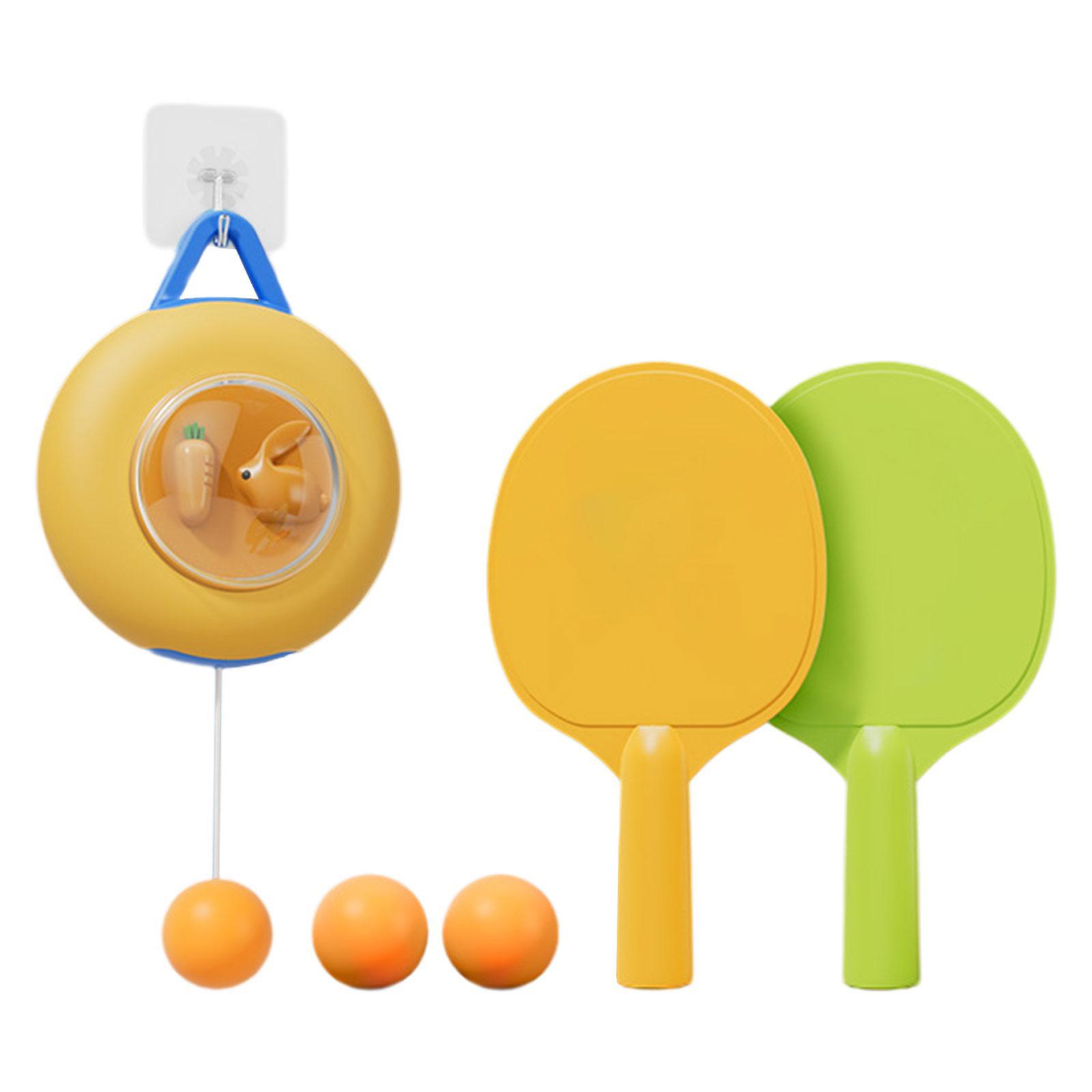 Tennis Trainer Self Training Set Practice Telescopic Host Pingpong Balls Paddles Set for Parent Kids Interaction Boys Girls Beginners