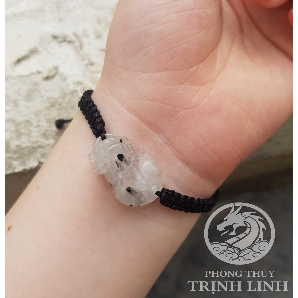 VÒNG TAY TỲ HƯU TRẮNG TẾT CHỈ ĐEN