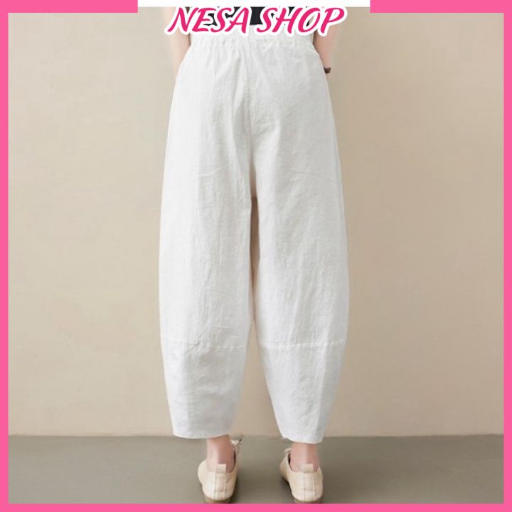 Quần nữ ống rộng lưng chun NeSa Shop, quần kiểu nữ form rộng bigsize chất liệu cao cấp mềm nhẹ mát QNH.65