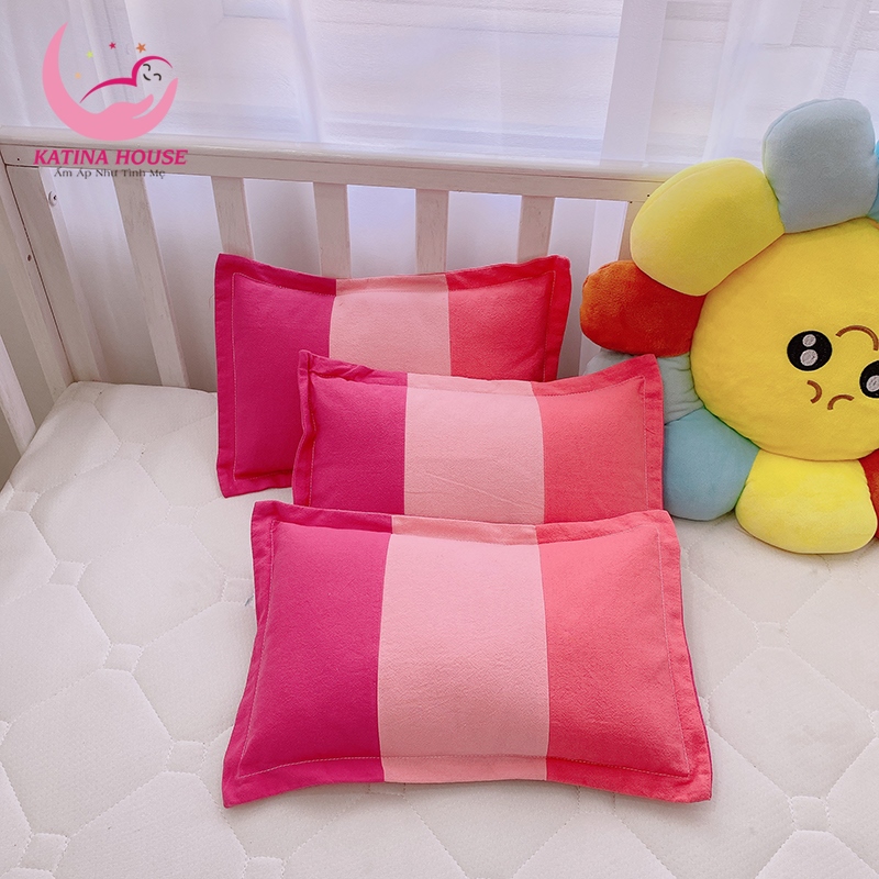 Gối nằm cho bé sơ sinh và trẻ nhỏ Katina House, vải cotton cara mềm mại, thấm hút tốt
