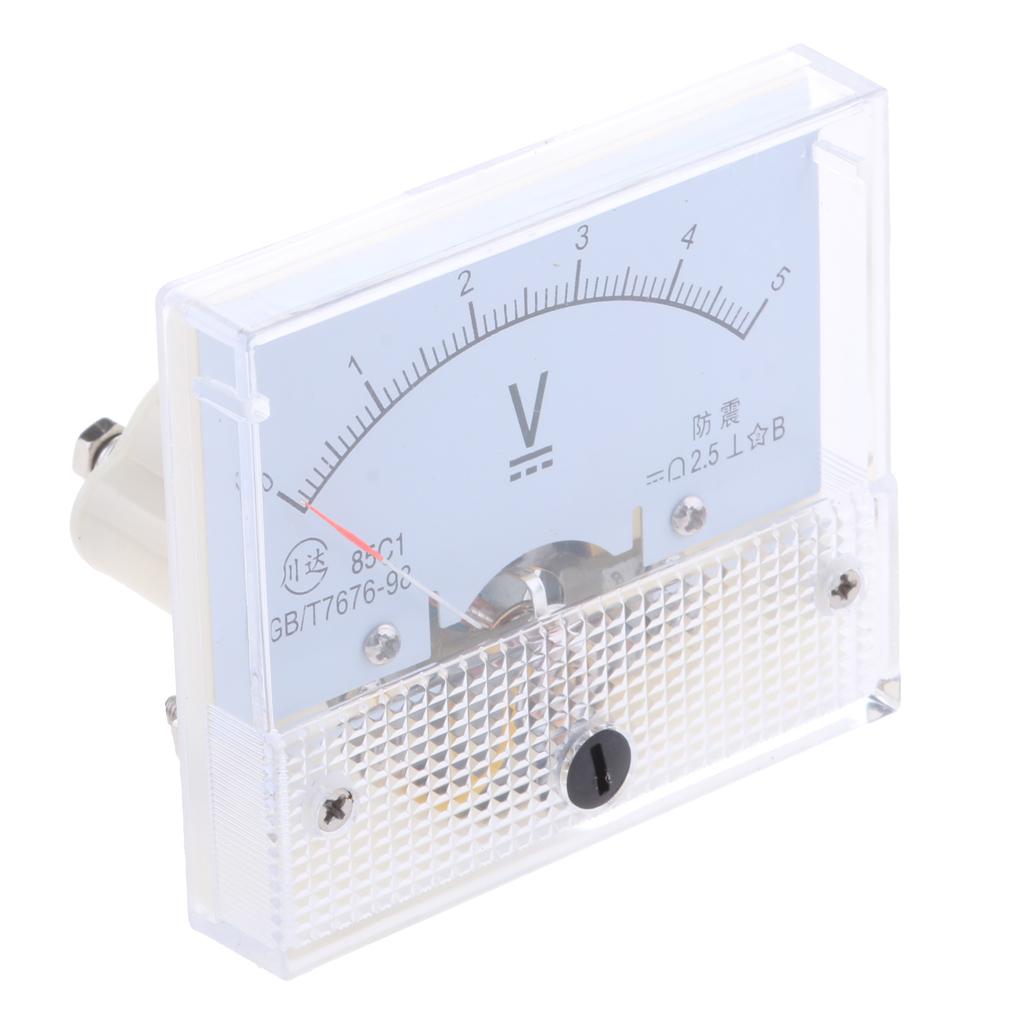 85C1 DC Rectangle Ammeter Amp Current Tester Analog Panel Voltmeter