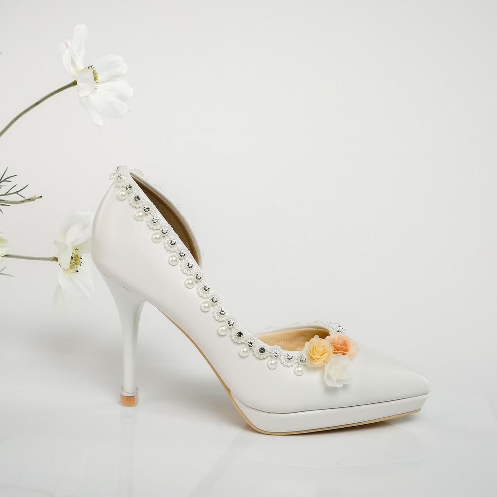 GIÀY CƯỚI - GIÀY CÔ DÂU H95 3 HOA - WEDDING SHOSE