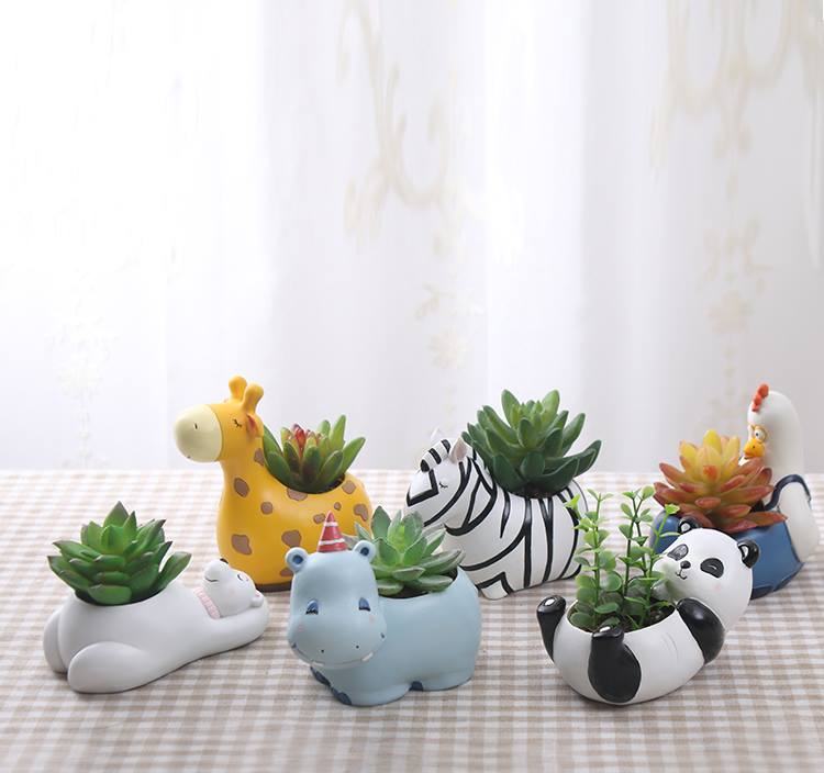 CHẬU TRỒNG SEN ĐÁ XƯƠNG RỒNG CAO CẤP TẠO HÌNH CHÚ NGỰA VẰN DỄ THƯƠNG ĐỘC ĐÁO