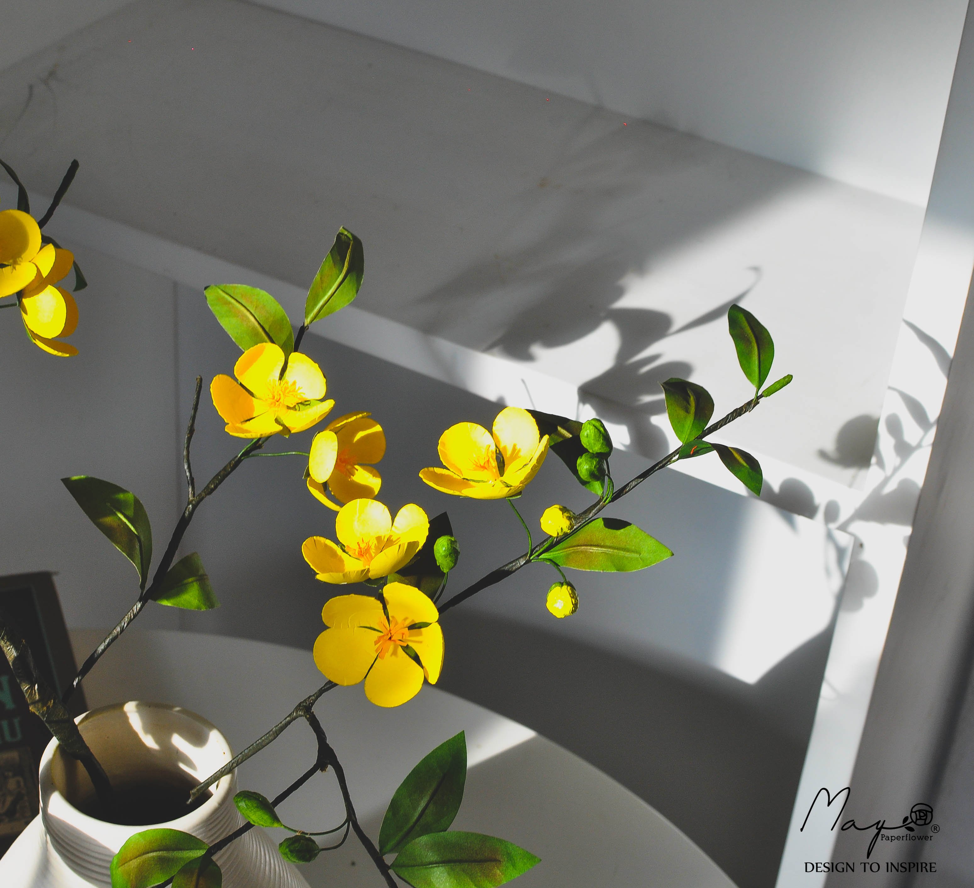 Hoa giấy handmade trang trí Tết, Cành Hoa Mai handmade , Maypaperflower - hoa giấy nghệ thuật, hoa cắm bình, decor nhà ở