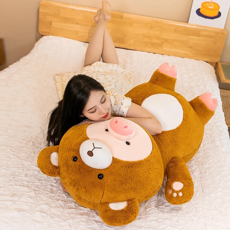 Thú nhồi bông heo cosplay gấu nâu đáng yêu - Size từ 40cm đến 90cm - Quà tặng gâu bông heo gấu nâu mềm mịn