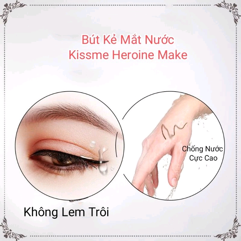 Bút Kẻ Mắt Nước Kissme Eyeline Không Lem, Không Trôi Nét Kẻ Siêu Mãnh Màu Nâu Tự Nhiên (0.4mL)