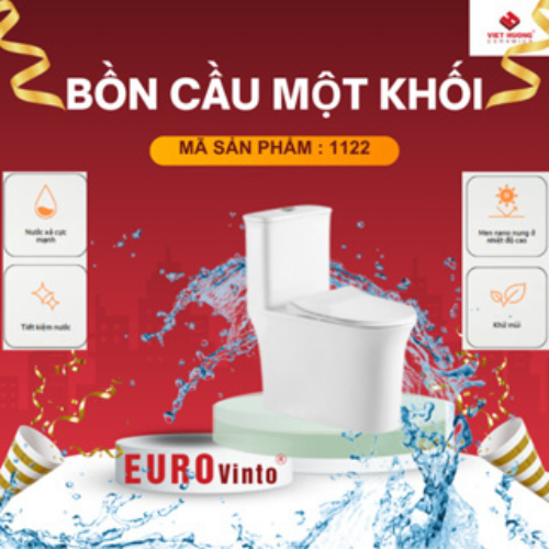 BỒN CẦU MỘT KHỐI EUROVINTO CAO CẤP MÃ BM1122