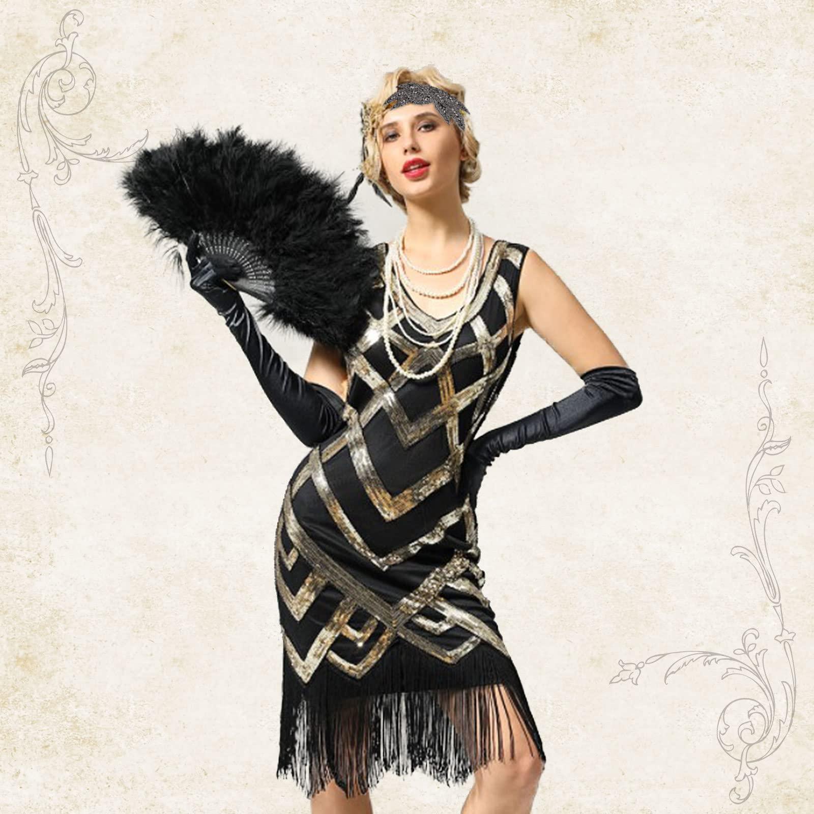 4 mảnh của bộ flapper, băng đầu flapper, băng đô cổ điển, 1920 Băng tay phụ nữ tóc chín Phụ kiện trang phục, Band tóc 20s