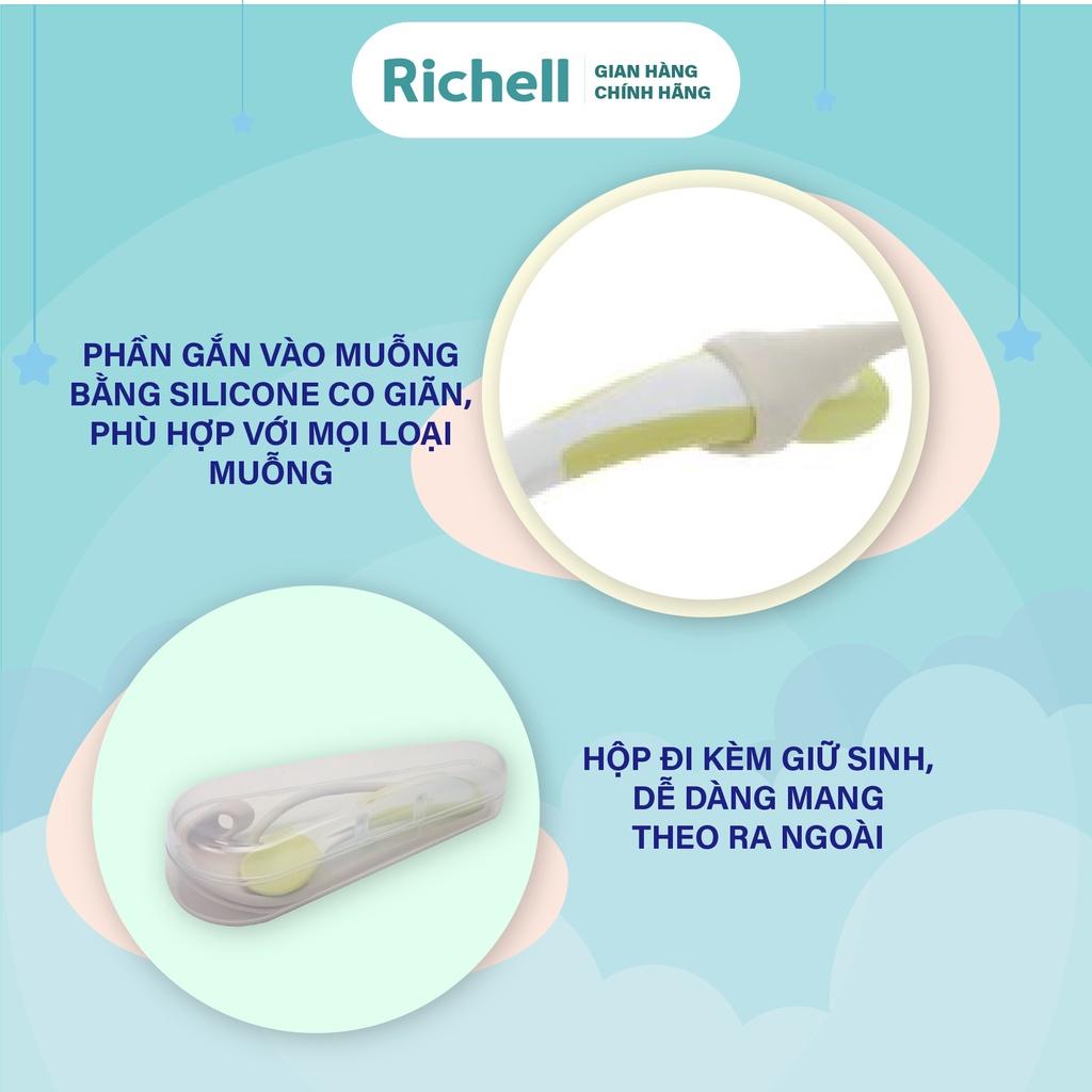 Dây silicone chống rơi muỗng kèm muỗng và hộp Richell Nhật Bản | Baby