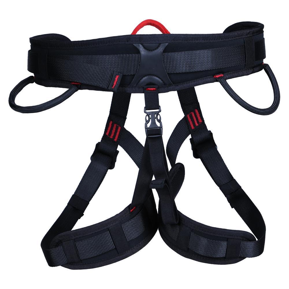 Premium Rock Climbing Half Body Harness Safety Seat Sitting Bust Belt for Outdoor Sports Mountaineering Downhill Tree Arborist Rappelling Rescue Gear Equipment