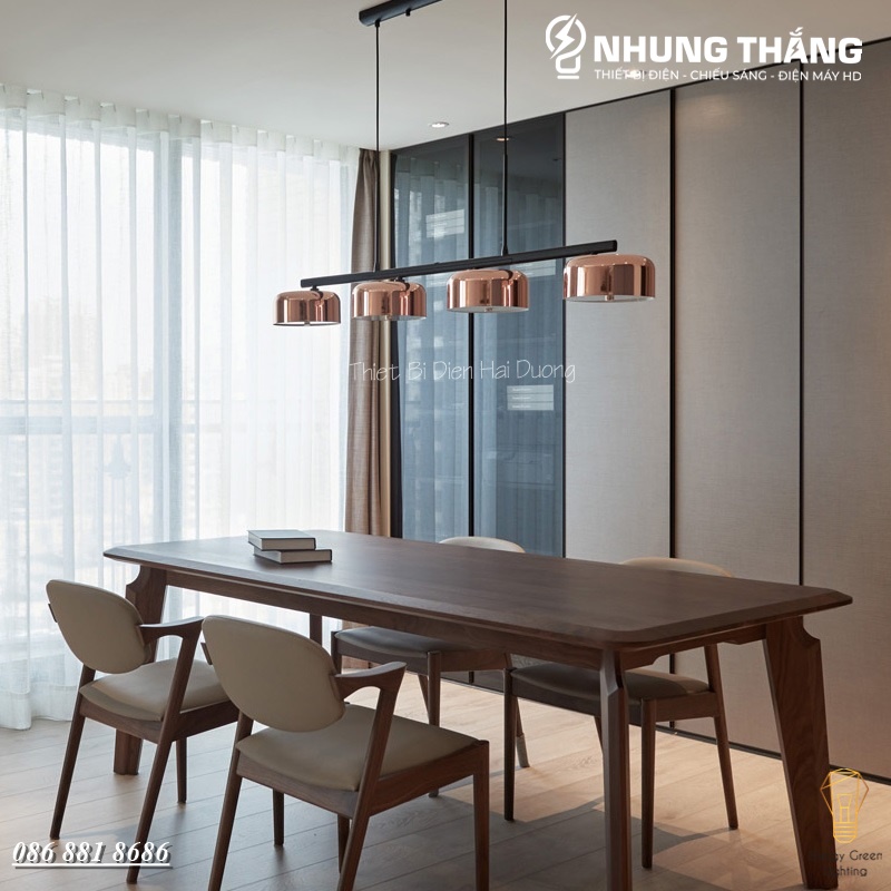 Đèn Thả 4 Chao Đui Đồng DGT-1501 - Xoay 90 Độ - Decor Trang Trí Nội Thất Sang Trọng - Phong Cách Hiện Đại - Có Video
