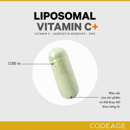 Viên uống vitamin C giúp tăng cường miễn dịch, chống oxy hóa CodeAge Vitamins Liposomal Vitamin C+ 180 viên
