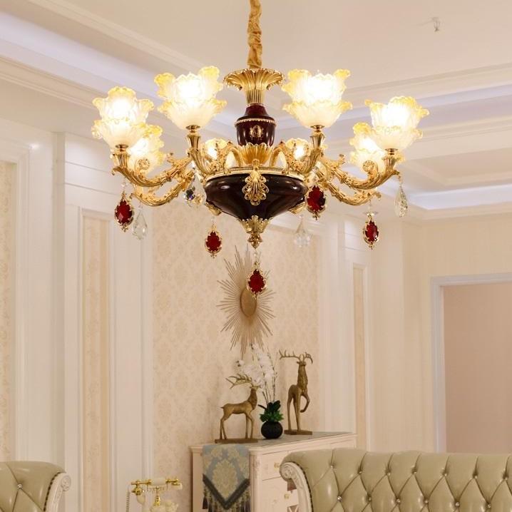 Đèn chùm trang trí nội thất IRELIA phong cách Châu Âu hiện đại loại 8 tay - Tặng kèm bóng LED cao cấp