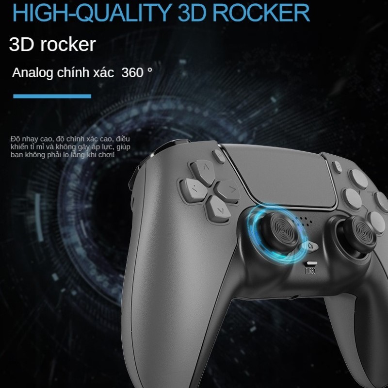 Gamepad Không dây Bluetooth PS5 Black cho máy tính - điện thoại - máy game - Pin Sạc TypeC