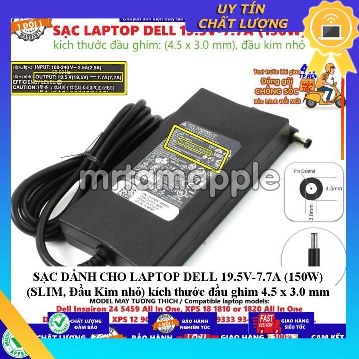 SẠC dùng cho LAPTOP DELL 19.5V-7.7A   kích thước đầu ghim 4.5 x 3.0 mm - Hàng Nhập Khẩu New Seal