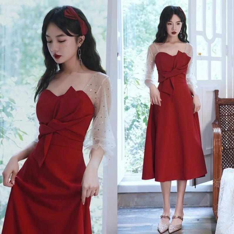 Đầm xoè phối lưới kim tuyến