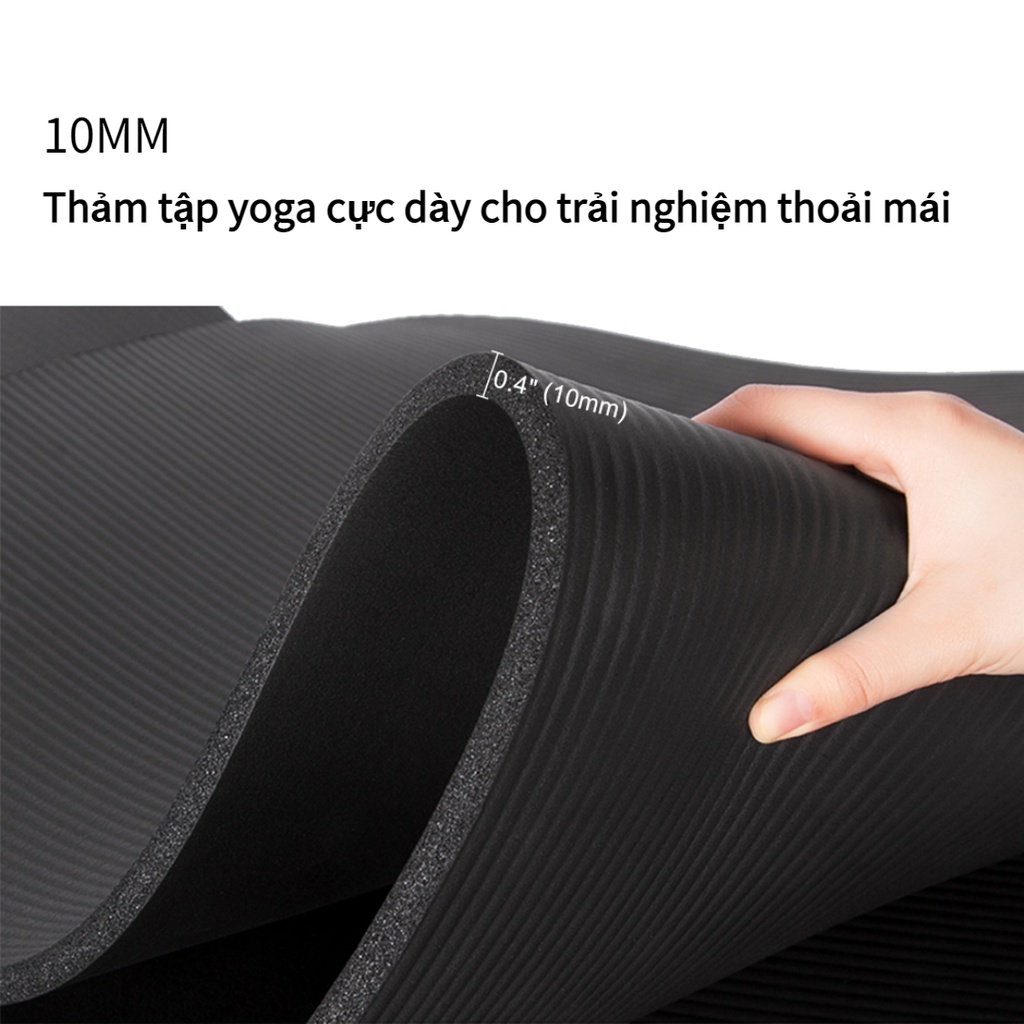 OneTwoFit Thảm tập yoga chống trượt dày 10mm có túi đựng yoga mat 183cm x 61cm OT059