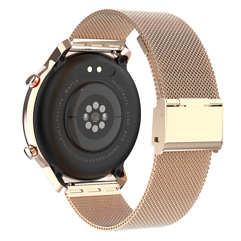 IP68 Sport Round Bluetooth 4.0 ECG PPG Smart Watch