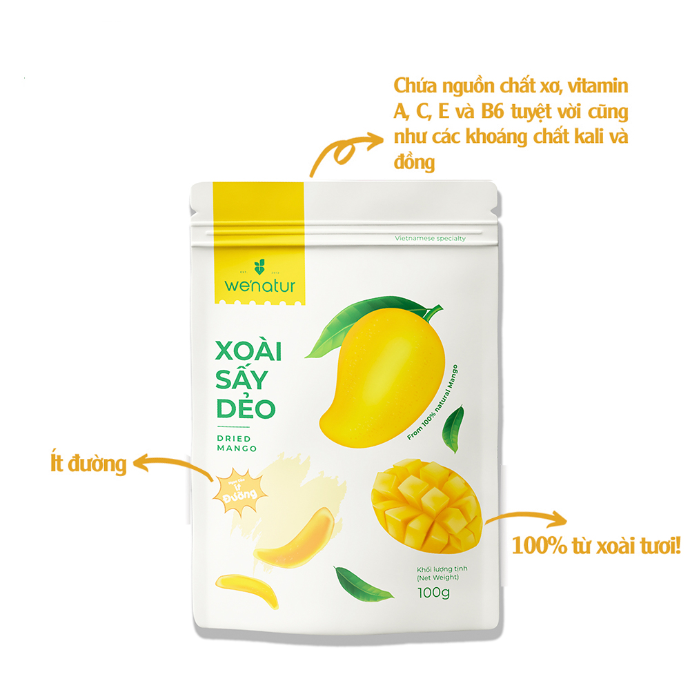 [Trái Cây Sấy Dẻo] Combo Xoài và Dứa sấy Dẻo We'natur 100g