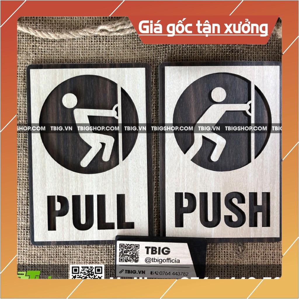 Bảng gỗ Pull Push gắn cửa bằng keo 2 mặt
