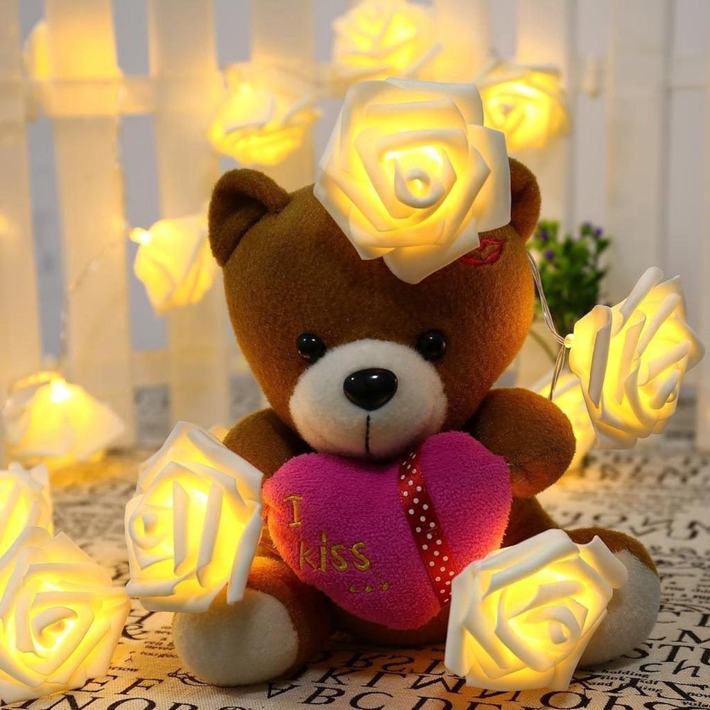 Dây đèn led hoa hồng 20 bông sử dụng pin AA trang trí nhà cửa, sinh nhật, tiệc cưới