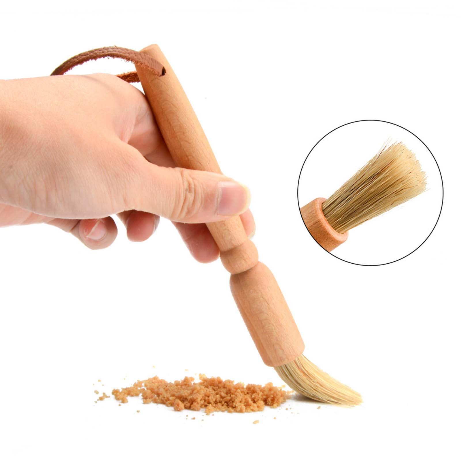 Coffee Grinder Cleaning Brush Machine Cleaner Tool Beans Wooden Handle