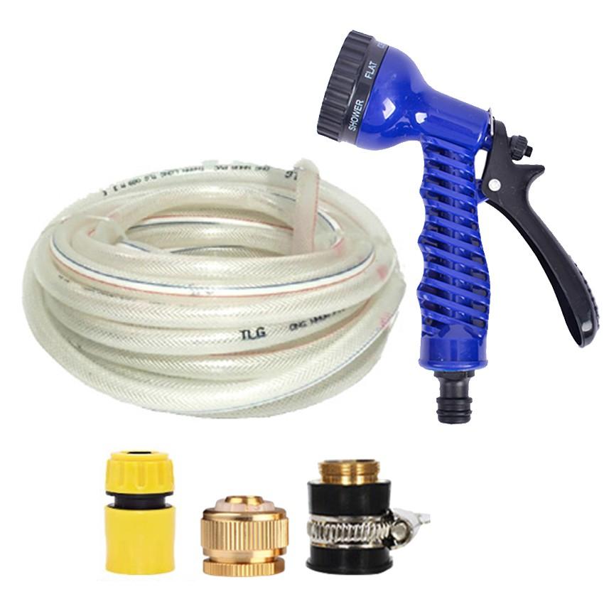 Bộ dây và vòi xịt tăng áp lực nước,rửa xe, tưới cây 20m  206843