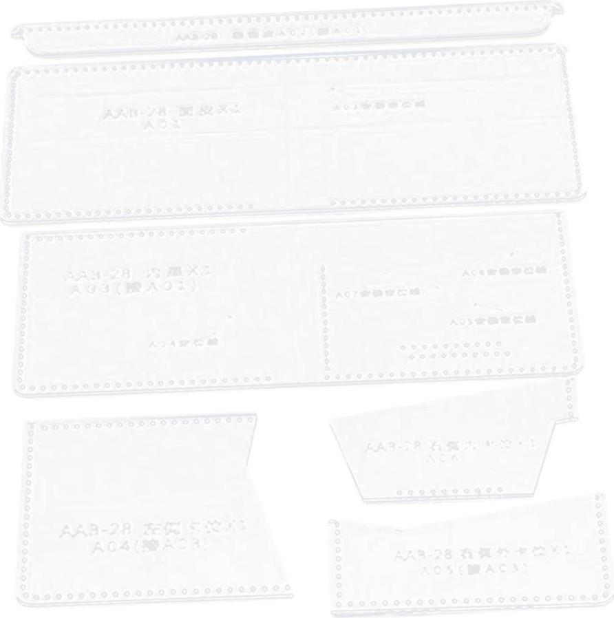 7 Chiếc Chất Liệu Acrylic Stencil Bản Mẫu Khuôn Mẫu Cho Bóp Ví Da Cầm Tay Làm Cho