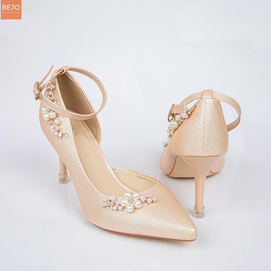 GIÀY CƯỚI -GIÀY CÔ DÂU BEJO HOA MAI NUDE H88 - WEDDING SHOES