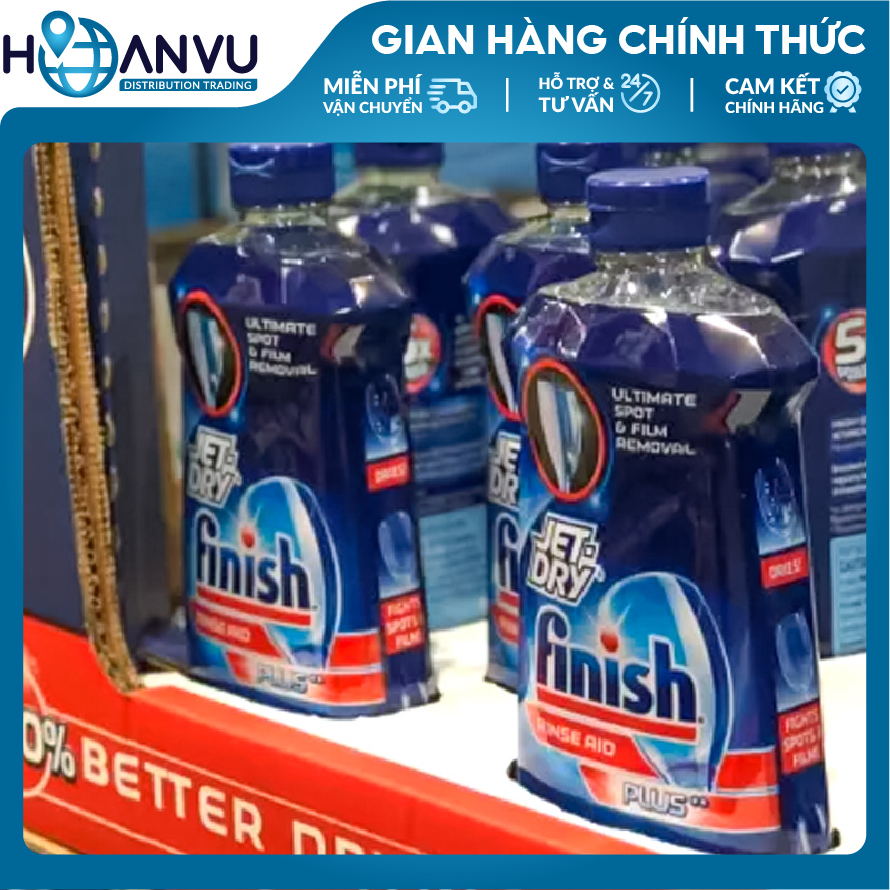 Nước làm bóng chén Fin ish Jet-Dry Ultra Rinse Aid Dishwasher Rinse 946ml