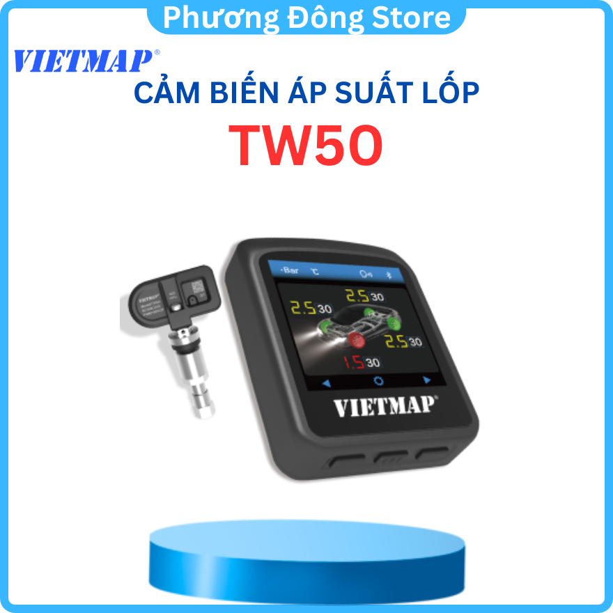 Bộ cảm biến áp suất lốp cao cấp VIETMAP TW50 - Hàng chính hãng