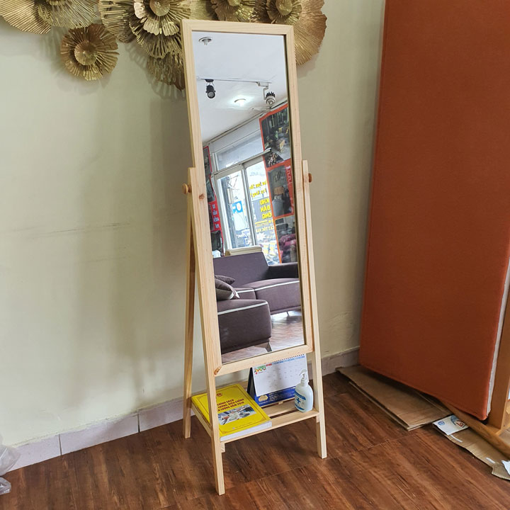 Gương soi toàn thân có kệ để đồ bên dưới