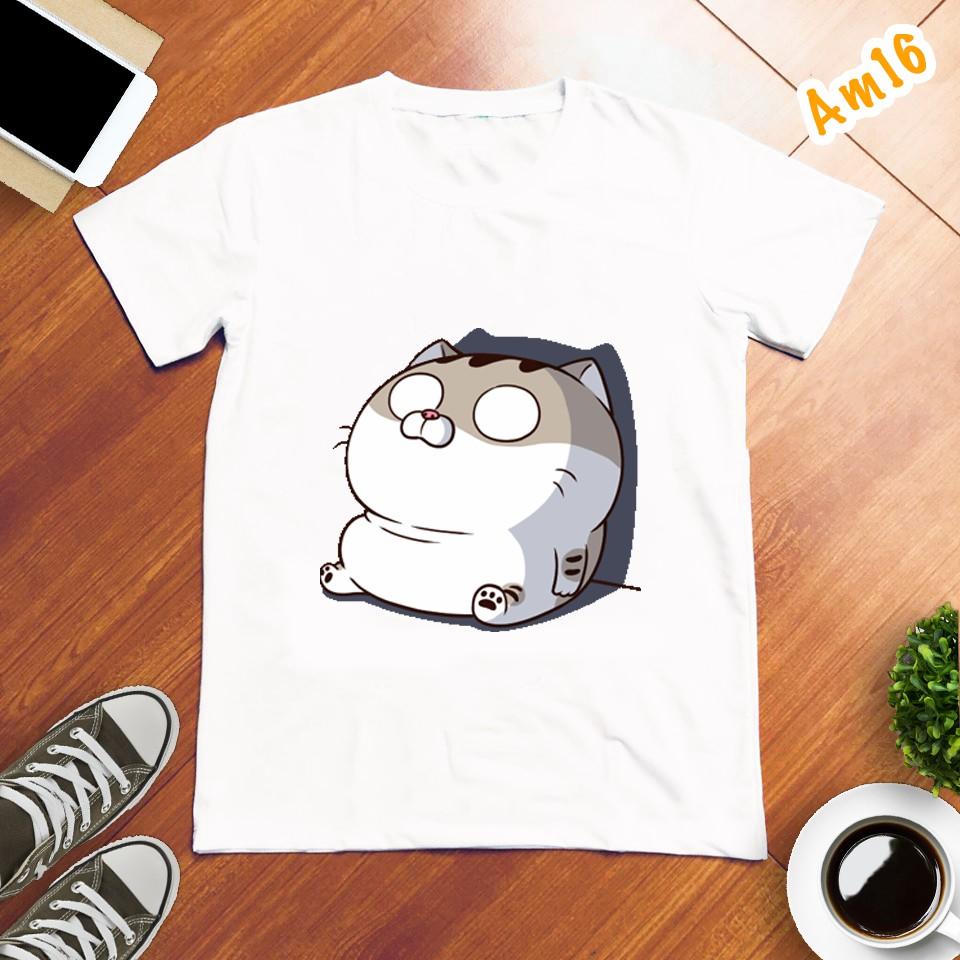 Áo thun Unisex Mèo Ami Bụng Bự Siêu Dễ Thương