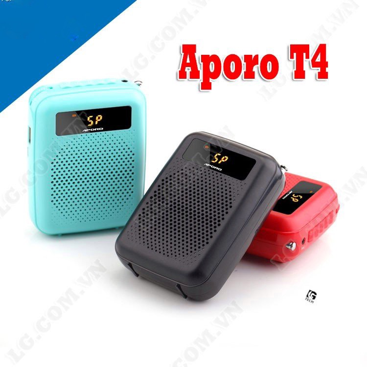 Máy trợ Giảng Không Dây Aporo T4 UHF - Kết Nối Bluetooth, Mic To, Rõ, Hỗ Trợ Thẻ Nhớ, USB - Hàng Nhập Khẩu