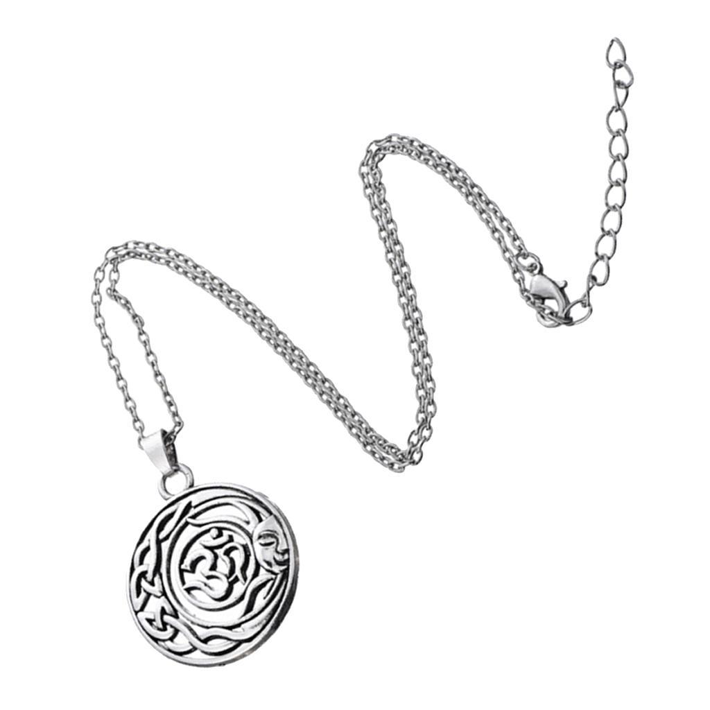 Pendant Chain Necklace Round Twist Knots Hollow Pendant Charm Women Jewelry