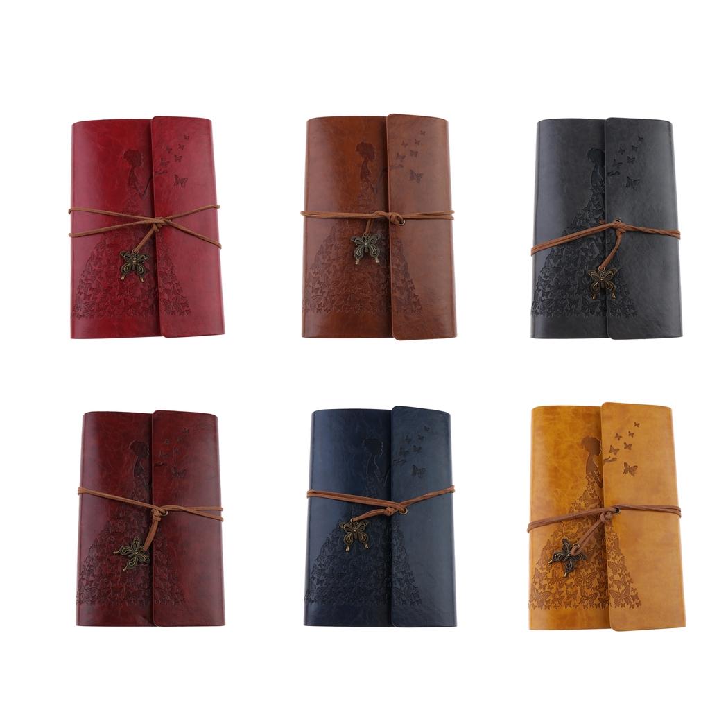 Leather Journal Notebook Portable Loose Leaf Blank Notebook  Yellow