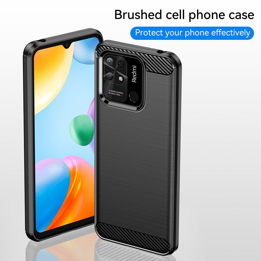 Ốp lưng dành cho Xiaomi Redmi 10C Poco C40 ốp silicone mềm Carbone phay xước chống sốc chống vân tay