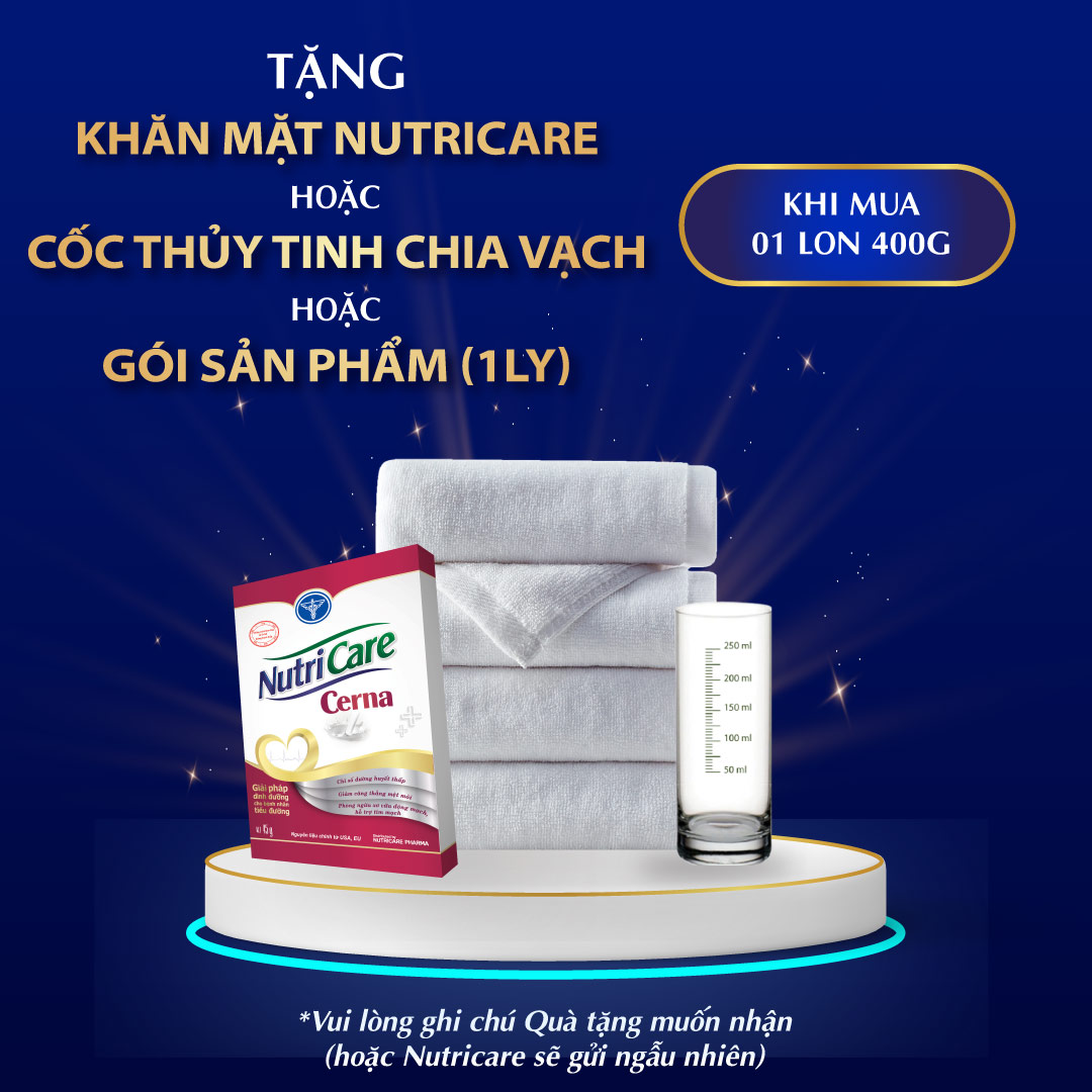 01 lon sữa Nutricare Cerna 400g - Sữa dành cho người đái tháo đường, tiểu đường