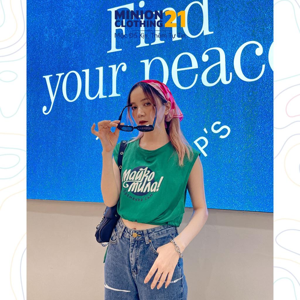 Áo croptop ba lỗ MINION CLOTHING tee dáng ngắn không tay phông Ulzzang Streetwear pull Hàn Quốc vải mềm mịn A3032
