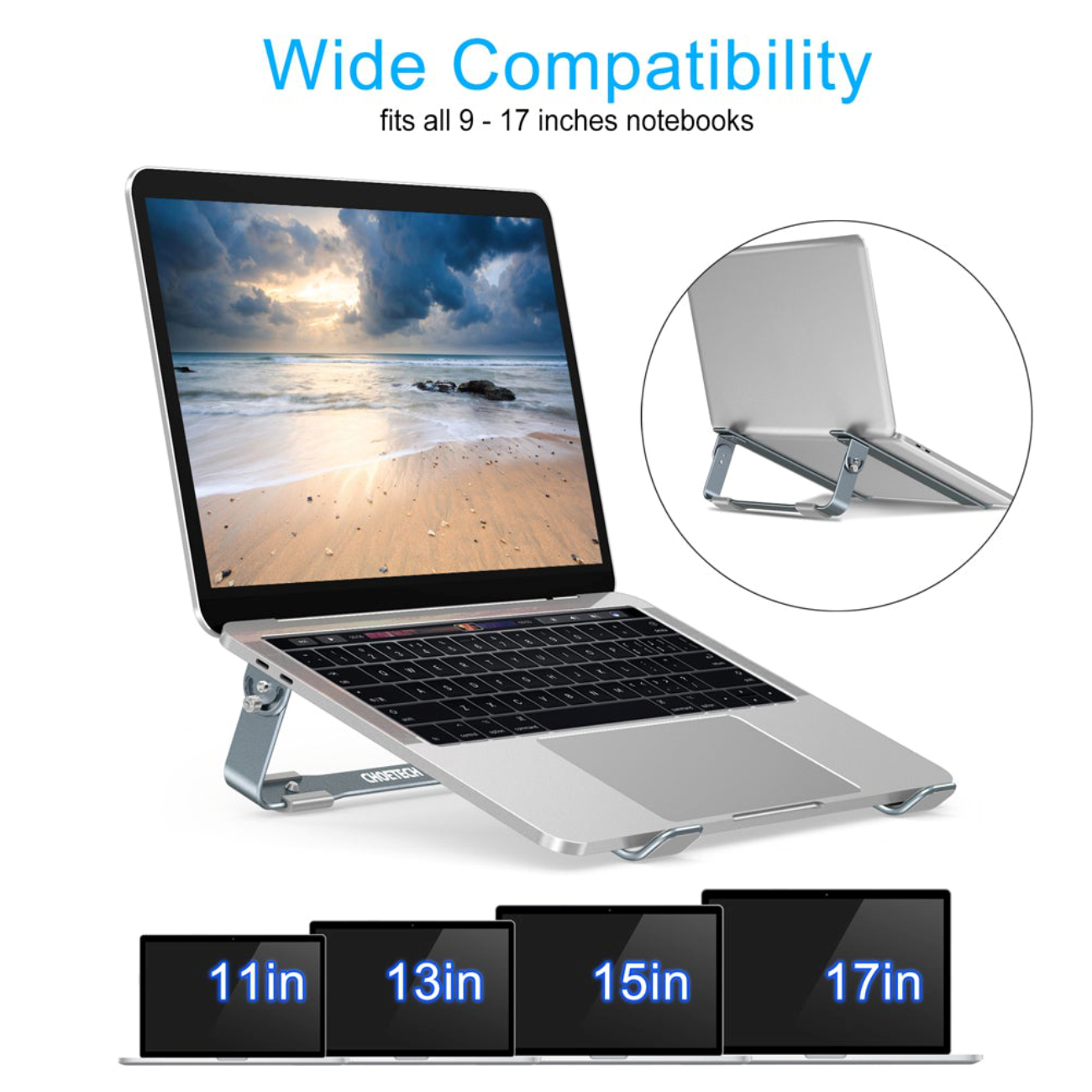 Giá Đỡ Tản Nhiệt Dành Cho Macbook, Laptop Từ 9 Đến 17 Inch Khung Nhôm Cao Cấp CHOETECH H033 - Hàng Chính Hãng