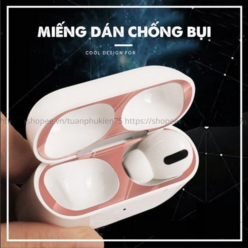 Ap 1/2 &amp; Pro Miếng Dán Kim Loại Bảo Vệ Hộp sạc Tai Nghe Bluetooth Ap 1/2 &amp; Pro Chất Lượng Cao Tính Năng Chống Bụi-T