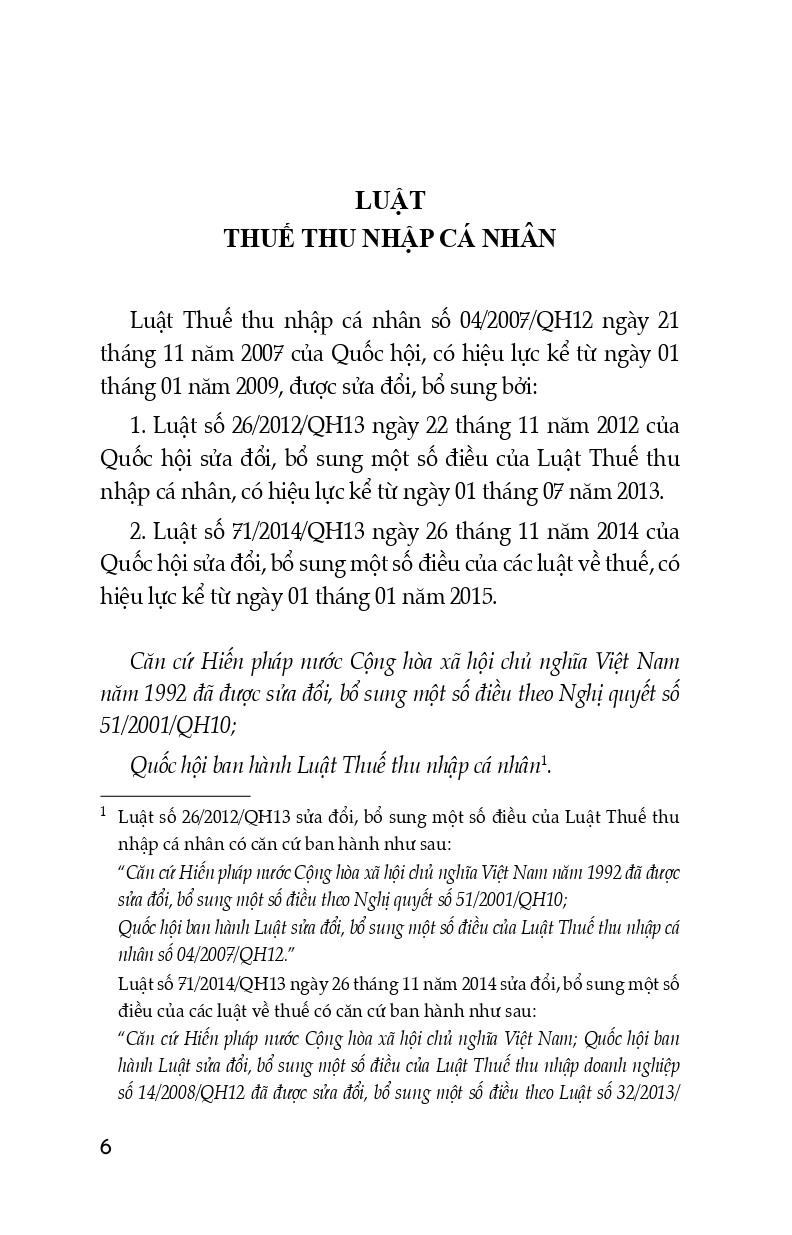 Luật Về Thuế (Hiện Hành)(Luật Thuế Thu Nhập Cá Nhân; Luật Thuế Thu Nhập Doanh Nghiệp; Luật Thuế Giá Trị Gia Tăng; Luật Thuế Tiêu Thụ Đặt Biệt; Luật Thuế Xuất Khẩu, Nhập Khẩu) (Trình bày đẹp, chi tiết, dễ dàng tra cứu)