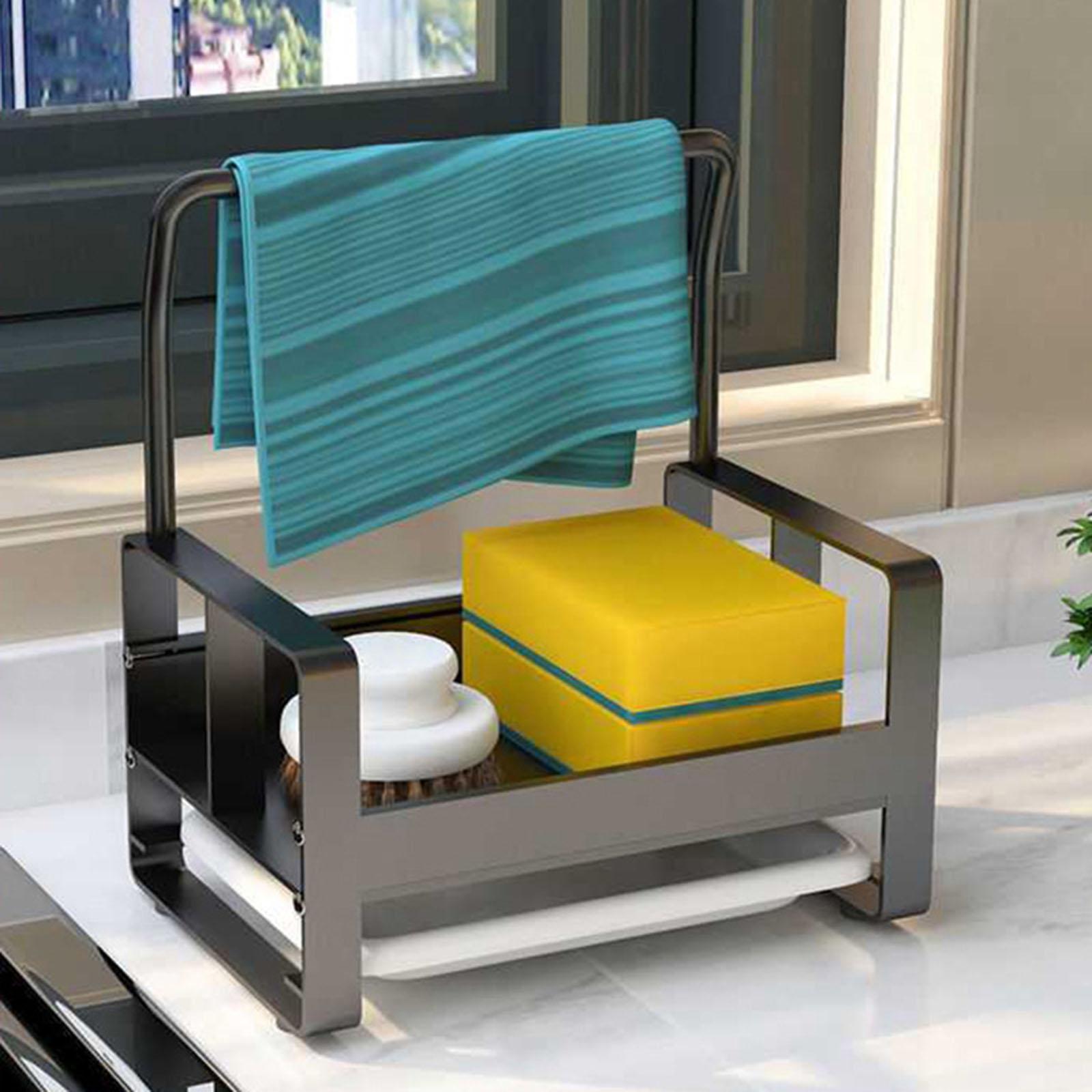 Kitchen Sponge Holder Cleaning Brush Holder Caddy Storage Holder for Sink Sponge Dishcloth