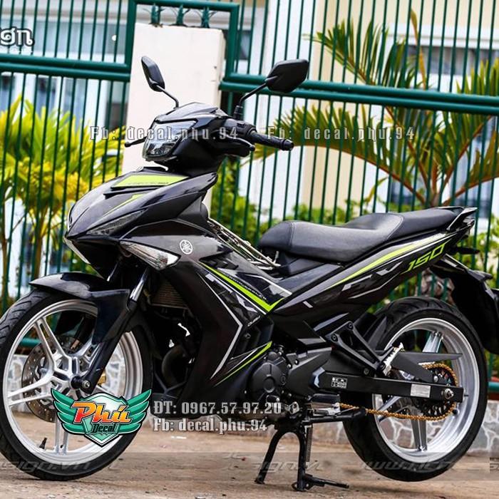 Tem rời Exciter 150 đen chỉ xanh chữ Exciter