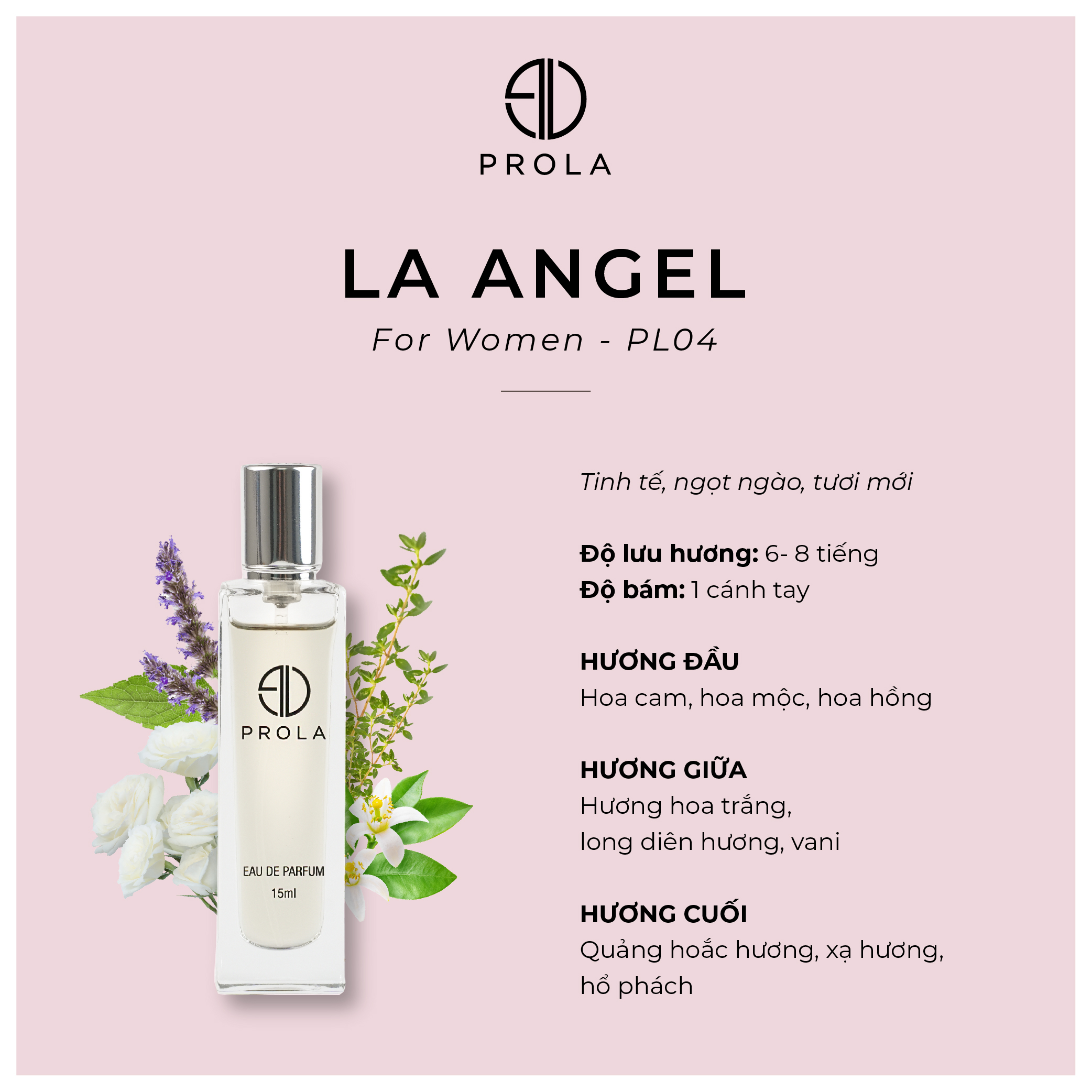 Nước Hoa Nữ PROLA Mini Chính Hãng Thơm Lâu Nhẹ Nhàng Cuốn Hút Dạng Xịt - La Angel